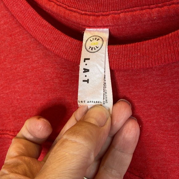 LAT Red and White America Tee Shirt - Picture 6 of 8